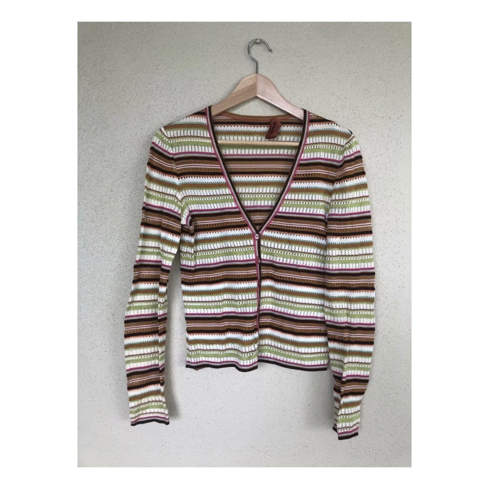 MISSONI / vtg : 🌈 chevron zigzag mesh cardigan